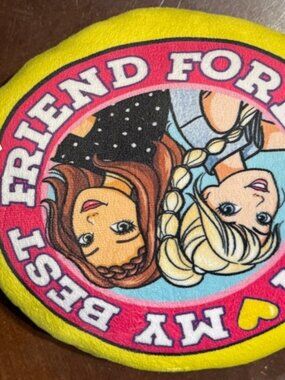 Barbie Round Plush Pillow Pink I Love My Best Friend Forever 2018 Mattel
